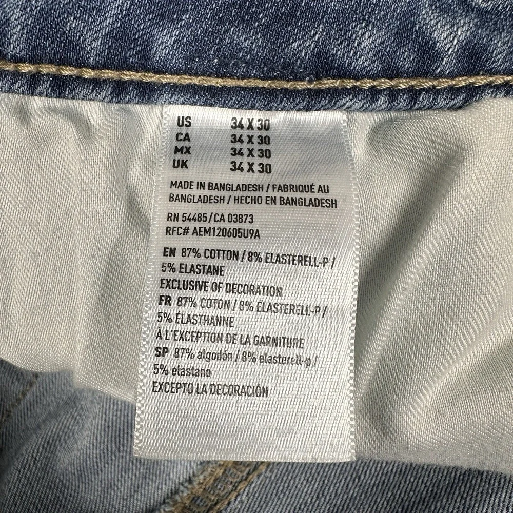 American Eagle‎ Extreme Flex Original Straight Men's 34x30 Light Wash Great fade